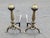 Elevate your hearth with this captivating pair of vintage Federal style brass fireplace andirons, a striking expression of...