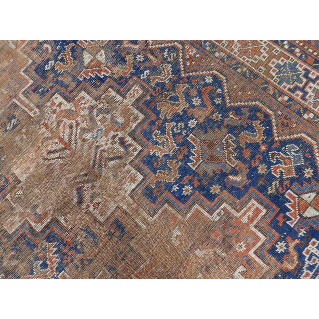 Distressed Antique Persian Rug. 5'2"x 6'7" For Sale - Image 10 of 13