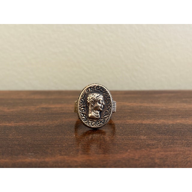 Bronze Ancient Roman Portrait Signet Ring on Custom Museum Mount For Sale - Image 8 of 12