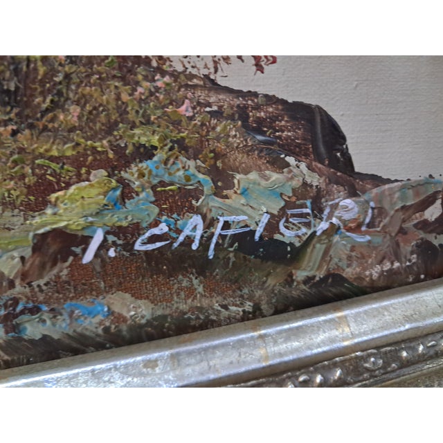 Large Vintage Landscape, Woodland, Oil Painting on Canvas, Gold Wood Frame, I Cafieri For Sale - Image 9 of 18
