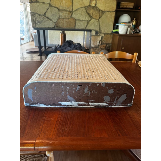 Mid 20th Century Wall-Mounted Woven Laundry Basket With Metal Lid For Sale - Image 10 of 10