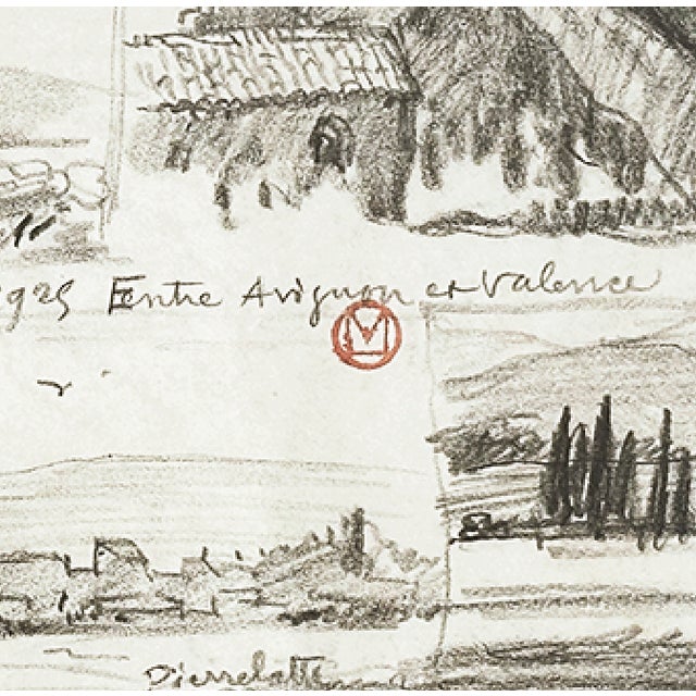 This antique French scenic drawing is in the manner of / attributed to Maurice de Lambert, and early 1900's French artist...