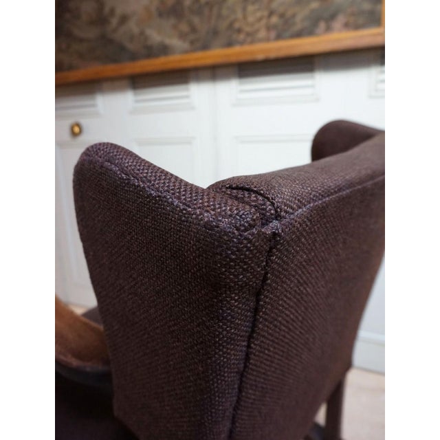 Wood Mid-Century Brutalist Wing Armchair in the manner of Charles Dudouyt, 1950s For Sale - Image 7 of 18