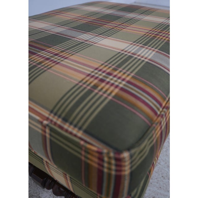 Southwood Plaid Upholstered Country Wing Chair & Ottoman For Sale - Image 15 of 18