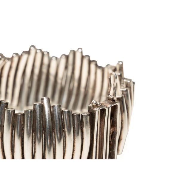 Georg Jensen Vintage Sterling Silver Modernist Sculptural Cuff Bracelet, 1960's For Sale - Image 4 of 14