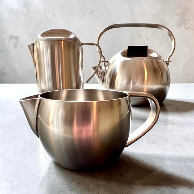 Silver Vintage Coffee & Tea Service in Stainless Steel by Carla Nencioni & Armando Moleri, 1960s For Sale - Image 8 of 18