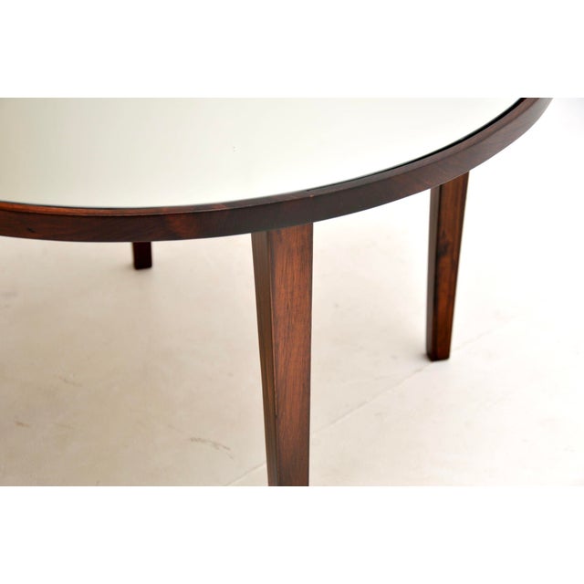 1960s Vintage Mirrored Rosewood Coffee Table For Sale - Image 5 of 7