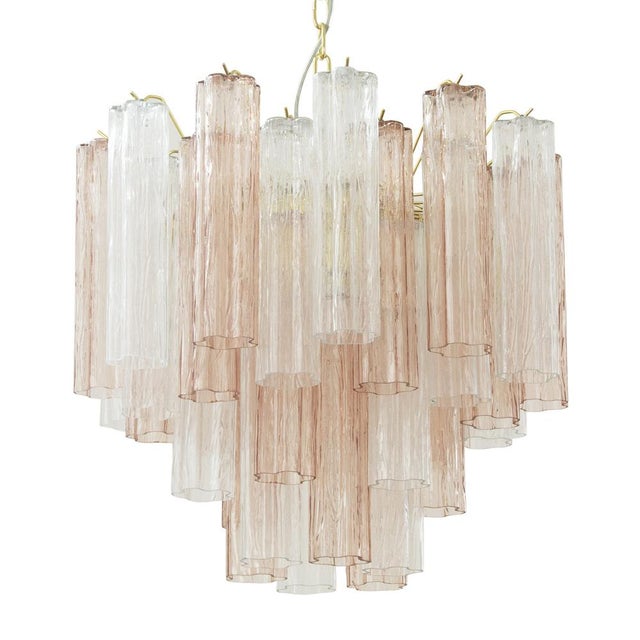 A great classic of italian vintage design and at the same time a magnificent contemporary chandelier in mid-century murano...