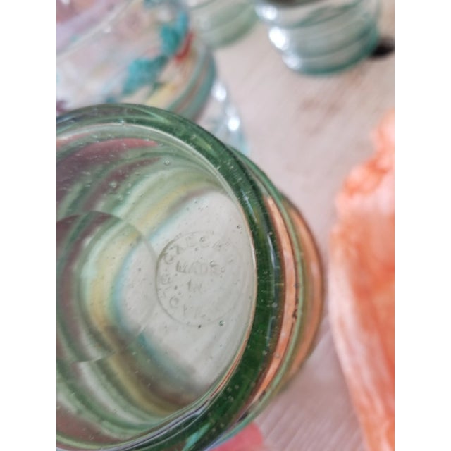 Set of 10 Czechoslovakia blown glass with transfer illustrations of a fox hunt.