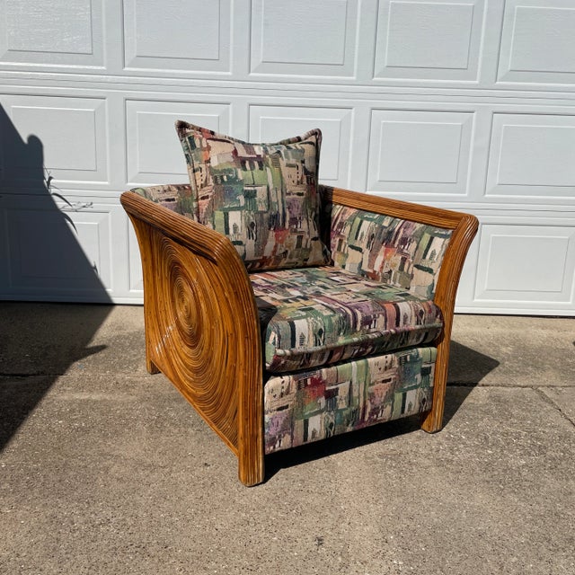 Wood Gabriella Crespi Style Pencil Reed Bamboo Chair For Sale - Image 7 of 7