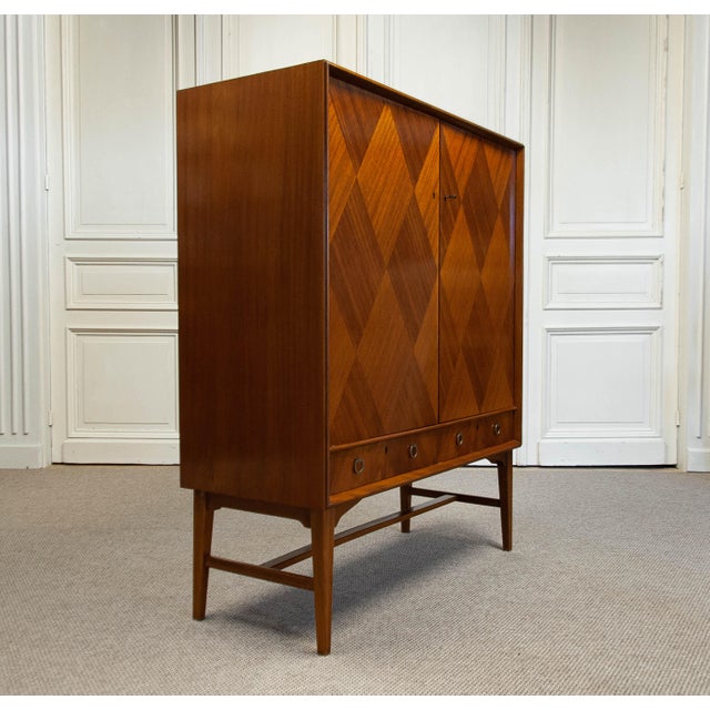 Brown Tallboy Dresser from Holmström Johansson, Sweden, 1950s For Sale - Image 8 of 8