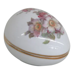 Gerlod Porzellan Tettau Bavaria W Germany Egg Trinket Vanity Jewelry Box