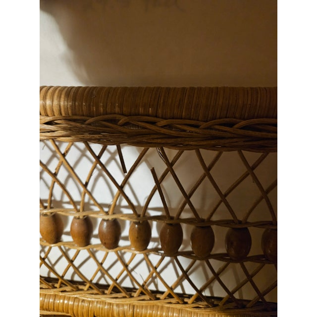 1960s American Victorian Natural Wicker Magazine Stand For Sale - Image 6 of 8