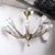 Metal Mid-Century Tulip Form Chandelier in Brass & Frosted Glass W/ Enamel Detailing For Sale - Image 7 of 11