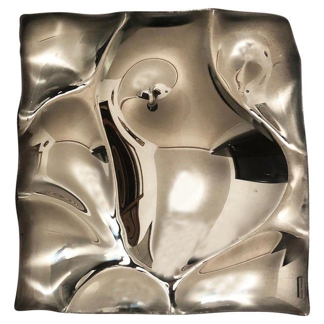 Glass 1970s Organic Modern Undulate Handmade Mirror For Sale - Image 7 of 7