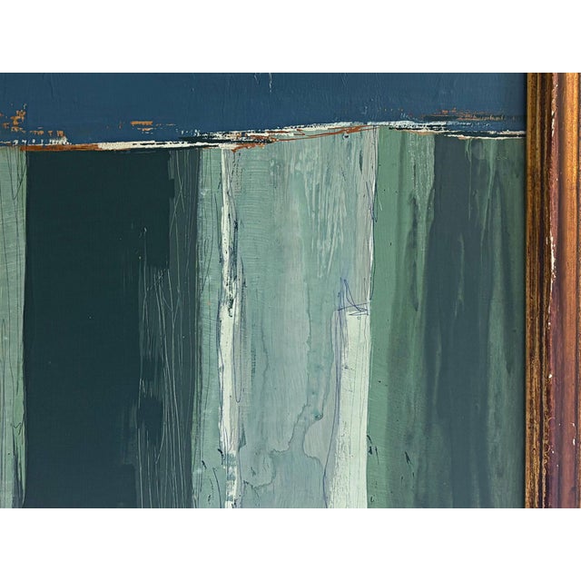 “River Moss" Abstract Art in Antique Frame, Transitional Living Room Art by JTS For Sale - Image 4 of 11