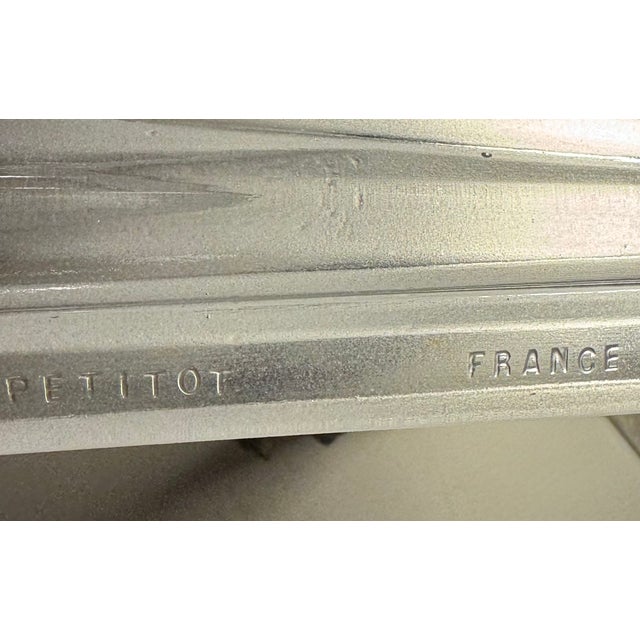 Metal Art Deco Wall Sconces in Nickel-Plated Bronze from Petitot, 1930, Set of 2 For Sale - Image 7 of 13