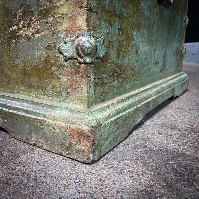 Antique Indian Rural Box in Green For Sale - Image 5 of 12