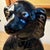 19th-Century Black Jackfield Staffordshire Spaniel Figurine Featuring a Glossy Black Glaze and Gilded Large For Sale - Image 6 of 6