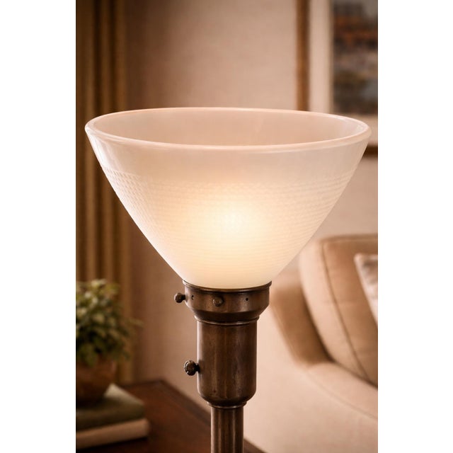 Metal Early 20th Century Mitchell M117 Art Deco Torchiere Table Lamp – 17.5” For Sale - Image 7 of 10