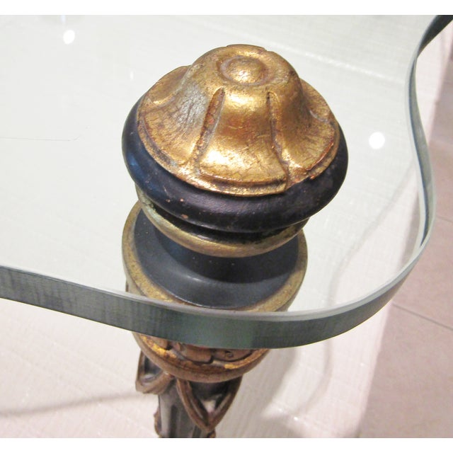 1960s Italian Hand Carved Wood and Glass Top Cocktail Table Circa 1960s For Sale - Image 5 of 11