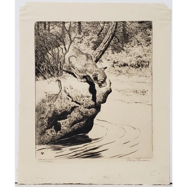 Rodney Thomson (American, 1878-1941) "The Watcher" Drypoint Etching Trial Proof C.1930 For Sale - Image 12 of 12