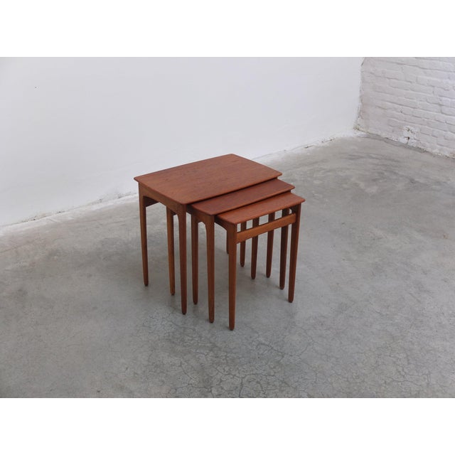 Nesting Tables in Teak and Oak by Svend Åge Madsen, 1960s, Set of 3 For Sale - Image 3 of 16