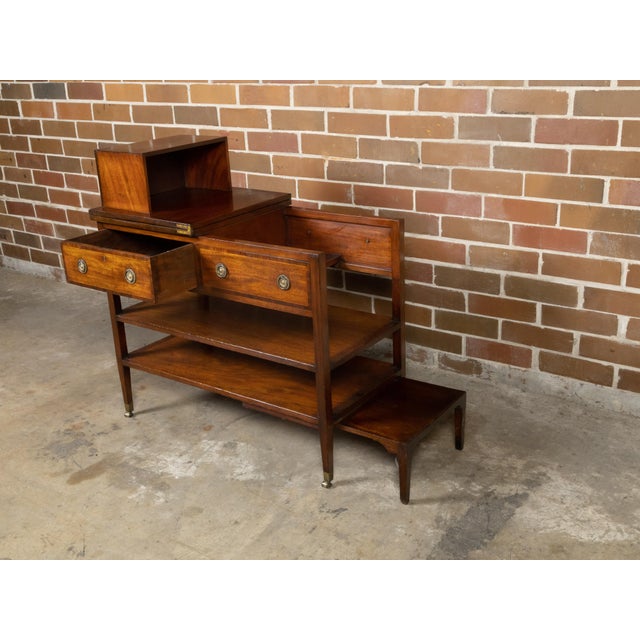 English English 19th Century Metamorphic Table with Lift Top, Drawers and Shelves For Sale - Image 3 of 12
