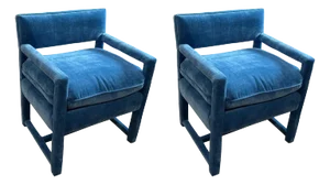 Pair of Fully Upholstered Vintage Club Chairs From Flair by Bernhardt