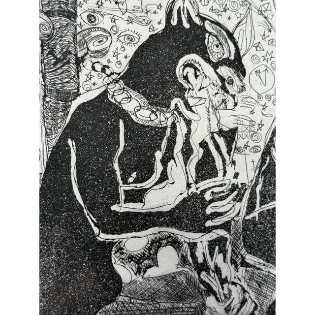 Late 20th Century Jerry Difalco (1952-2021 Nj/Pa) Framed Etching Aquatint Print #8/10, "Mon Paris", Surreal Gargoyes For Sale In Philadelphia - Image 6 of 10