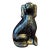 19th-Century Black Jackfield Staffordshire Spaniel Figurine Featuring a Glossy Black Glaze and Gilded Rare Large For Sale