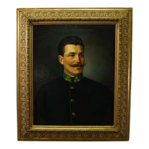 Antique Oil Painting Portrait of a Austrian Folksy Man, Vienna 1892