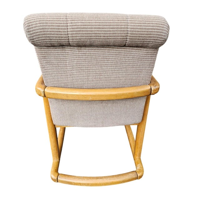 1970s Vintage 70s MCM Style Bentwood Cantilever Upholstered Dining Chairs Set of 6 For Sale - Image 5 of 18