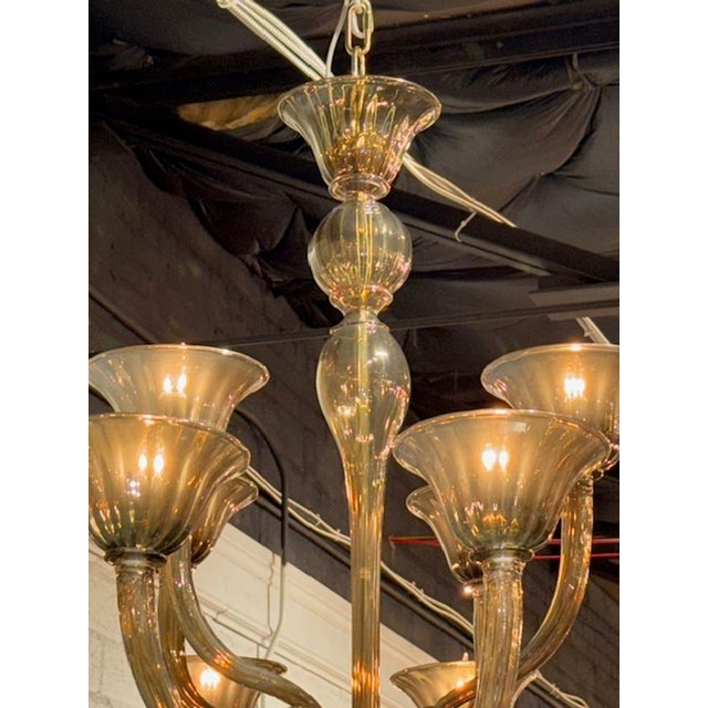 Modern Murano "Fume Chandelier" With 12 Lights For Sale - Image 4 of 6