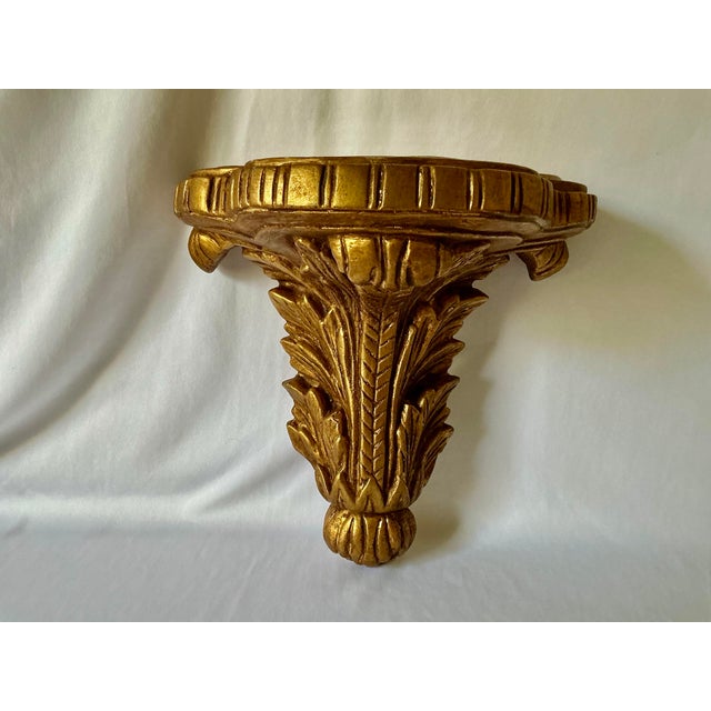 Vintage Mid Century Neoclassical Gold Gilt Wall Bracket, Made in Mexico For Sale - Image 11 of 13