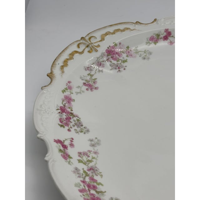 Early 20th Century Limoges Ch Field Haviland Porcelain Platter Fleur De Lis Gilt Handpainted Floral For Sale - Image 9 of 15