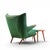 Wood Hans Wegner for Ap Stolen Ap19 Mid Century Papa Bear Chair and Ottoman For Sale - Image 7 of 10