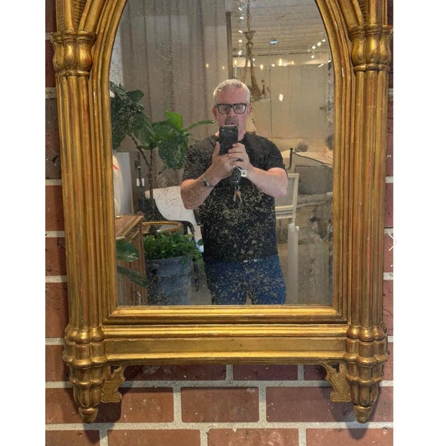 18th C Style Italian Cathedral Form Gothic Giltwood Mirror - 1 of 2 For Sale - Image 4 of 4