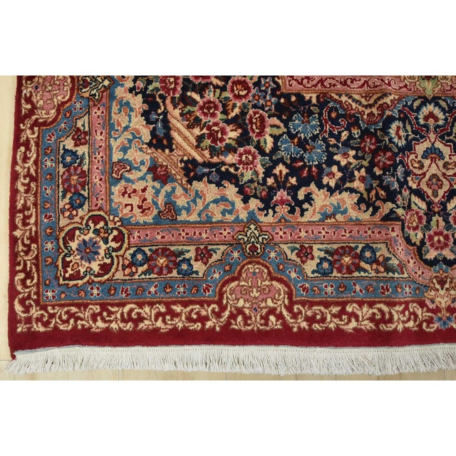Kerman Rug 9’1” X 14’7” Red Wool Vintage Traditional Hand-Knotted Carpet For Sale - Image 12 of 15