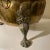 Antique brass planter or coal bucket with Lionhead ring pulls acanthus foliage and Paw feet