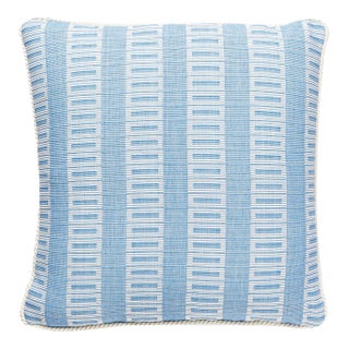 The House of Scalamandré Lark Stripe Square Pillow, Bluebell For Sale