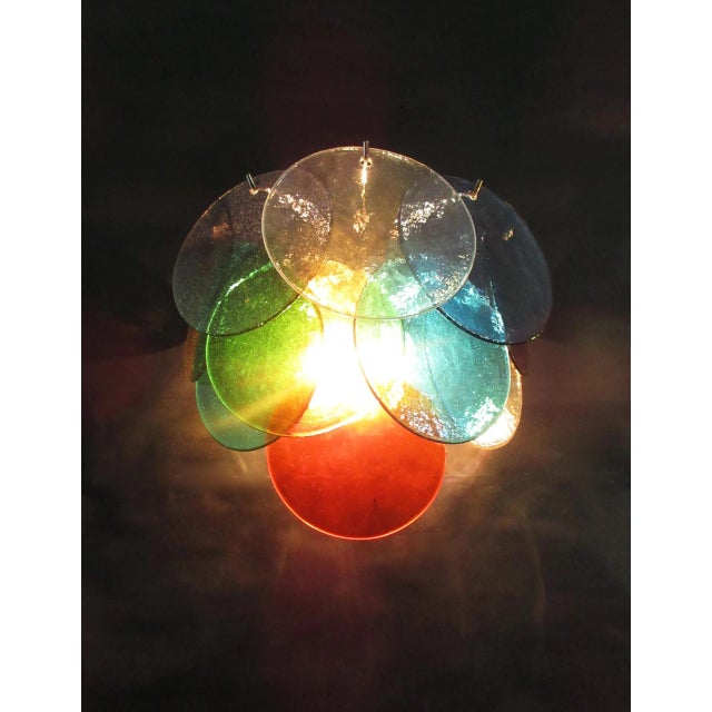 Blue 1970s Pair of Vistosi Sconces 10 Multicolored Murano Glasses For Sale - Image 8 of 10