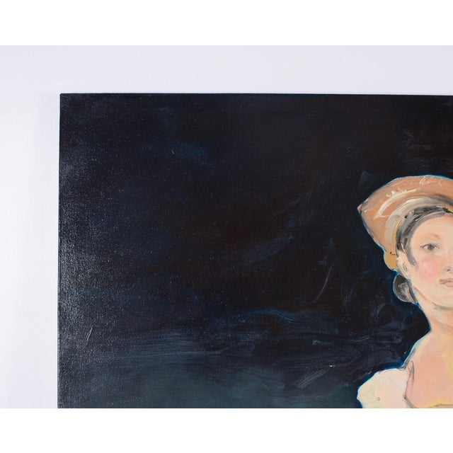 Ira Yeager 20th C. Woman in Yellow Oil Canvas Painting 5.5 Ft For Sale In Sacramento - Image 6 of 18