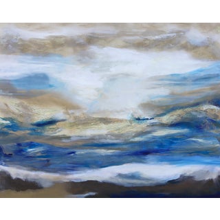 Original Abstract Seascape Painting Large Beach Art "Enchanted" {#2} Large Coastal Modern Wall Decor 48" X 60" For Sale