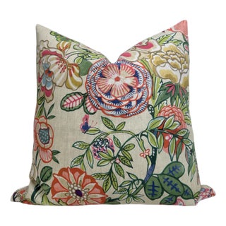 Peony Garden Pillow Cover in Beige, 20x20 Pillow For Sale