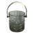 Vintage 1970s Silver Plate and Crystal Ice Bucket, Diamond Pattern, Swinging Handle For Sale