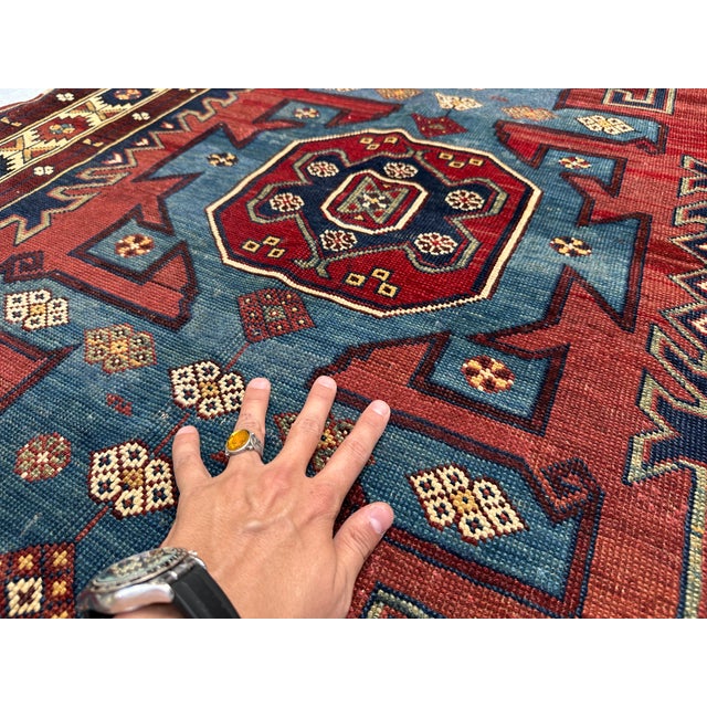 1960s Antique Lori Pambak Kazak Hand-Knotted Wool Rug - 5'8" X 3'10" For Sale - Image 5 of 12