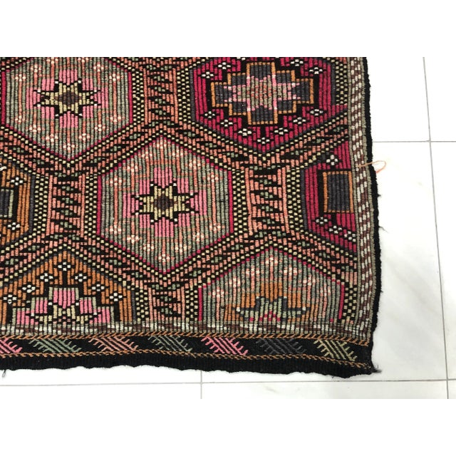 Art Deco 1960s Oversize Tribal Vintage Kilim Rug - 6′7″ × 9′1″ For Sale - Image 3 of 11