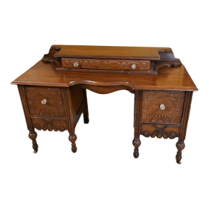 Antique Wood 3 Drawer Vanity/Dressing Table
