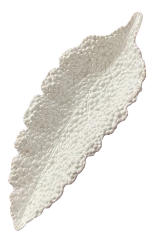 Antique Early 20th Century Creamware Leaf Dish